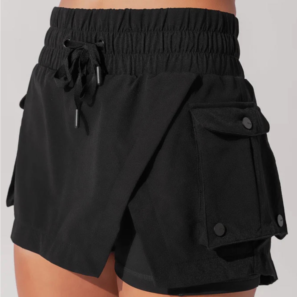 POPFLEX superskort hiking black with tags stretch
